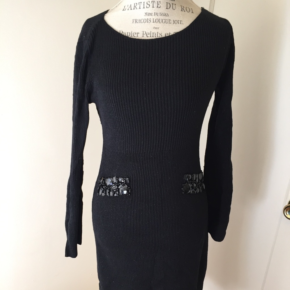 INC Sweater Dress Glittery Charcoal grey size S